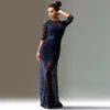 Robes de bal en dentelle complète Howw Back Evening Wear Half Sleeve A Line Party Gowns En stock