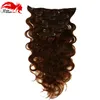 Hannah Clip w ludzkich przedłużenia włosów Wave Body Fala 140G Remy Hair Natural Kolor 10 Placeesset 1026 cala 5627937