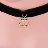 Everfast 10pc/lot Fashion Sailor Anchor Pendant Black Korea Velvet Rope Choker Colker Collar Necklace