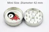 2-tier Mini-dente Grinder Diâmetro 42 MM ponto de pintura de liga de zinco prata quebrado cigarro