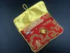 Chinese knot Silk Brocade Small Pouches Bag with Zip Jewelry Pouch Coin Purse Gift Packaging Credit Card Holder Case Storage Bag 2pcs/lot