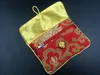 Chinese knoop zijden brokaat kleine zakjes tas met rits sieraden pouch portemonnee cadeau verpakking creditcardhouder case opbergtas 2 stks / partij