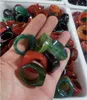 Chinese natural multicolor agate ring 19 to 22 mm in diam V14800197