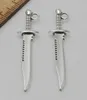 200Pcs Bronze Silver Plated Sword Charms Pendant For Jewelry Making 43x10mm