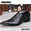 Zapatos de hombre con punta de metal a la moda, zapatos de vestir de cuero negro, zapatos de cuero elegantes para boda/negocio/fiesta, ¡hombres!