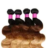 Prodotti per capelli Siyusi Capelli malesi indiani peruviani bundle brasiliani bundle bicodici radici scure bionde ombre ondata del corpo vergine capelli umani 7292644