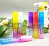 5 ml kleurrijke mini parfum pomp verstuiver navulbare fijne mist gradiënt kleur glazen spray lege fles 5gram reisomvang