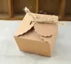 Brown Kraft Paper Box Party подарок свадьба Форс конфеты ручной работы мыль из ювелирных изделий Упаковочные винтажные ящики пустой тег написать самостоятельно