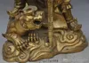 Chinese Messing Wealth Treasure Bowl Tiger Mammon Jambhala Warrior God Standbeeld