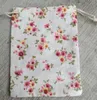 Pure Flower Printed Linen Gift Bag Sachets Travel organza Sack Jewelry Gift Pouches