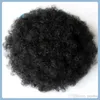 Afro Kinky Curly Puff DrawString Ponytail Extence Clip Ponytailsの人間の髪の自然な黒1Bクリップ