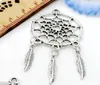 100pcs/lot Vintage Antique Silver Dreamcatcher Charms Dangle Pendant Fit European necklace Jewelry Making diy