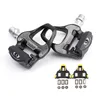 Catazer 298g Racer Road Bike bicycle selflock pedal aluminum Alloy bearing pedal with SPDSL Cleats Bicycle Accessories Black Col6338358