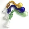 14mm 18mm Male Female Glass Oil Burner Pipe with Green Blue Brown Thick Colorful Pyrex Glass Water Pipes for Smoking