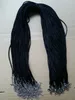 100pcs Black high quality Satin Silk Necklace Cord 20mm18039039 with 2039039 Extension Chain Leadnickel 4706529