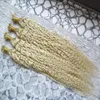 Blond włosy keratyna u końcówka Hair Extensions 1GS 200G Nieczyste Brazylijskie ludzkie włosy 613 Kinky Curly 200G9164367