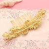 Accessoires de cheveux de mariage faits à la main en or, postiches de mariée en cristaux haut de gamme, petits peignes délicats pour bal de promo H118348F