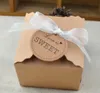 Brown Kraft Paper Box Party Gift Wedding Favors Candy Handmade Soap Jewelry Packing Vintage Boxes blank tag write by yourself