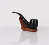 Ébano Ébano Madeira Sólida Ofício Presente Tubo Suave Mais Círculo Decorativo Sandal Curvo Martelo Vintage Fumar