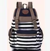 S5Q Women's Hasp Striped Bookbag Accessories Travel Rucksack Women Chirstmas School Bag Satchel Canvas Backpack AAACYV228t