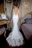 Sexy Backless Wedding Dresses Mermaid Spaghetti Straps Pearls Lace Appliques Detachable Sleeves Elegant Bridal Gowns LS 31-2