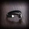 q228 Genuine Leather Anchor Stainless Steel Bracelets & Bangles Male Punk Jewelry 215m Length Mens Bracelet JewelOra BA101280314R