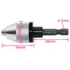 6,3mm 1/4 "Inch Keyless Drill Bit Chuck Adapter Converter 0.3-6mm För Impact Driver Hex Shank Grinder Borr Skruvmejsel AdapTo