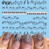 STZ entier 1 feuilles dessins d'ongles noir note de musique impression bricolage ongles orteils femmes Nail Art autocollant décalcomanies tatouages outils New9388503