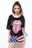 Fashion Women Tops Nightclub DS Performance Of The New Women's Clothing Jazz Dance Costumes Hip-hop Clothing Sequin Stage Wear Tshirt