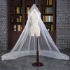 One Layer White Wedding Sluier 350 cm Geappliceerd rand Kant Ivory Bridal Sluiers Cathedral sluier met gratis kam