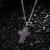 Punk Jewelry Stainless Steel Chains Rose Purple Tiger Eye Opal Real Natural Quartz Stone Cross Pendant Necklaces