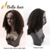 Afro Kinky Curly Front Full Lace Wig for Black Women Indian Natural Color 100 Virgin Human Bella Hair Wigs London Wholesale