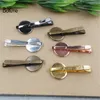 Boyute 10pcs Antique Cobre DIY Gravata Clipe Em Branco Bandeja Bezel Rodada 16mm 18mm 20mm Cabochão Base Ajuste de Jóias