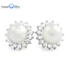pearl studs sterling silver