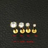 Crystal CZ gem Lip Stud Gold Labret Tragus Earrings 316L Stainless steel Zircon lip nail medical steel nails round 2mm 3mm 4mm