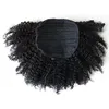 Afro Bun Puff Curly Drawstring Hår Pony Tail Clip In Human Black Hair Ponytail 100% Malaysisk Human Hair Drawstring Ponytail Extention