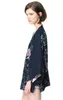 도매 - 여성 유럽과 미국 패션 스타일 레트로 인쇄 카디건 기모노 숙녀 3 분기 슬리브 쉬폰 셔츠 여자의 블라우스