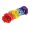 Wspaniała Rainbow Baby Headbands 2017 Szyfonowa Kwiat Dziewczyna Głowy Zespoły Kolorowe Niemowlę Maluch Noworodka Mała dziewczynka Urodziny Boże Narodzenie Headpiece