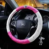 Cristal couronne strass couvert voiture volant couverture cuir Auto direction-couvre cas diamant pour femmes filles voiture style