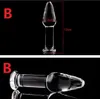 Crystal Glass Dildos Vagina Anal Plug Unisex Anus Förstorger Dilator Onani Produkt Vuxen Bondage BDSM Sex Butt Toy 7 Style