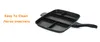 Partihandel Fryer Pan Non-Stick 5 i 1 Fry Pan Delad Grill Fry Ugnsmåltid Skillet 15 "Svart