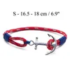 Tom Hope bracelet 4 size Arctic Blue thread red rope chains stainless steel anchor charms bangle with box and tag TH9216r