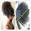 Kinky Curly Ponytail voor Zwarte Vrouwen Natuurlijke Afro Krullend Niet Remy Haar 1 Stuk Clip in Paardenstaarten 100% Menselijk Haar 14 inch 120G