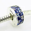 2017 NOUVELLES perles d'été en vrac Convient aux bracelets pandora 100% 925 perles clip en argent sterling avec bleu CZ gros bricolage charme