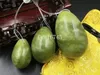 3pcs/set Natural green stone drilled jade eggs Stone egg For kegel exercise