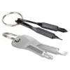 2Pcs Perfect Multitools Key Ring Screwdriver EDC Set Outdoor Portable Mini Pocket Tool Set with Key Chain Sliver Black