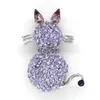 12pcs / lot grossist kristall rhinestone katt broscher mode kläder stift brosch smycken gåva c361