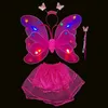 子供用ファッションショードレスの小道具妖精の翼エンジェルバタフライウィングス3ピースLEDレイブおもちゃ