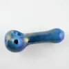 Gökkuşağı Kaşık Yağ Brülör Cam borular 4" inç Mavi Swril Bowl El Tütün Cam Boru Yüksek Kalite Şık Coroled Baba Pipe Sigara