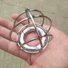 4 Sizes Scrotum Pendant Stainless Steel Cockrings Cock Cage Metal Locking Chastity Devices Male Bondage Device BDSM Sex Toys BB-100